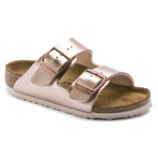 BIRKENSTOCK Kids Arizona Birko-Flor Electric Metallic Copper Two-Strap Sandals