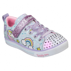 Skechers Girl's Twinkle Toes: Shuffles - Sparkle Lite Sneakers, Light Blue / Multi, 1.0