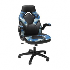 OFM Essentials Collection Racing Style Bonded Leather Gaming Chair in Arctic Camo - OFM ESS-3085-ARC