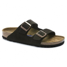 BIRKENSTOCK Arizona Suede Leather Mocha Two-Strap Sandals