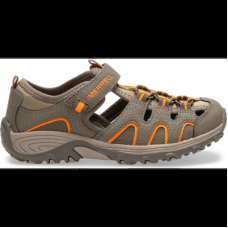 Merrell Kid's Hydro H2O Hiker Sandal, Size: 9, Gunsmoke/Orange