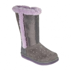 Skechers Girl's Twinkle Toes: Glitzy Glam - Shimmer Diva Boots, Gray, 3.0