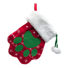 KONG Holiday Stocking Paw Dog Toy, Large, Red