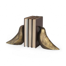 Dover (Set of 2) 15L x 4W Gold Aluminum Dove Bookends - Mercana 69078