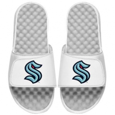 Youth ISlide White Seattle Kraken Primary Logo Slide Sandals