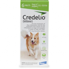 Credelio Chewable Tablet for Dogs 25.1-50 lbs, 6 Month Supply, 6 CT