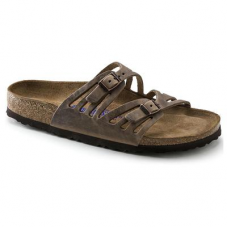 BIRKENSTOCK Granada Oiled Leather Tobacco Brown Two-Strap Sandals