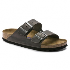 BIRKENSTOCK Arizona Oiled Leather Iron Two-Strap Sandals