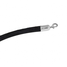 Forbes Industries 2758R-5-VB 5 ft Velour Rope w/ Silver Snap Hooks, Black
