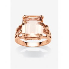 Plus Size Women's Rose Gold-Plated & Sterling Silver Cocktail Ring by PalmBeach Jewelry in Rose (Size 9)